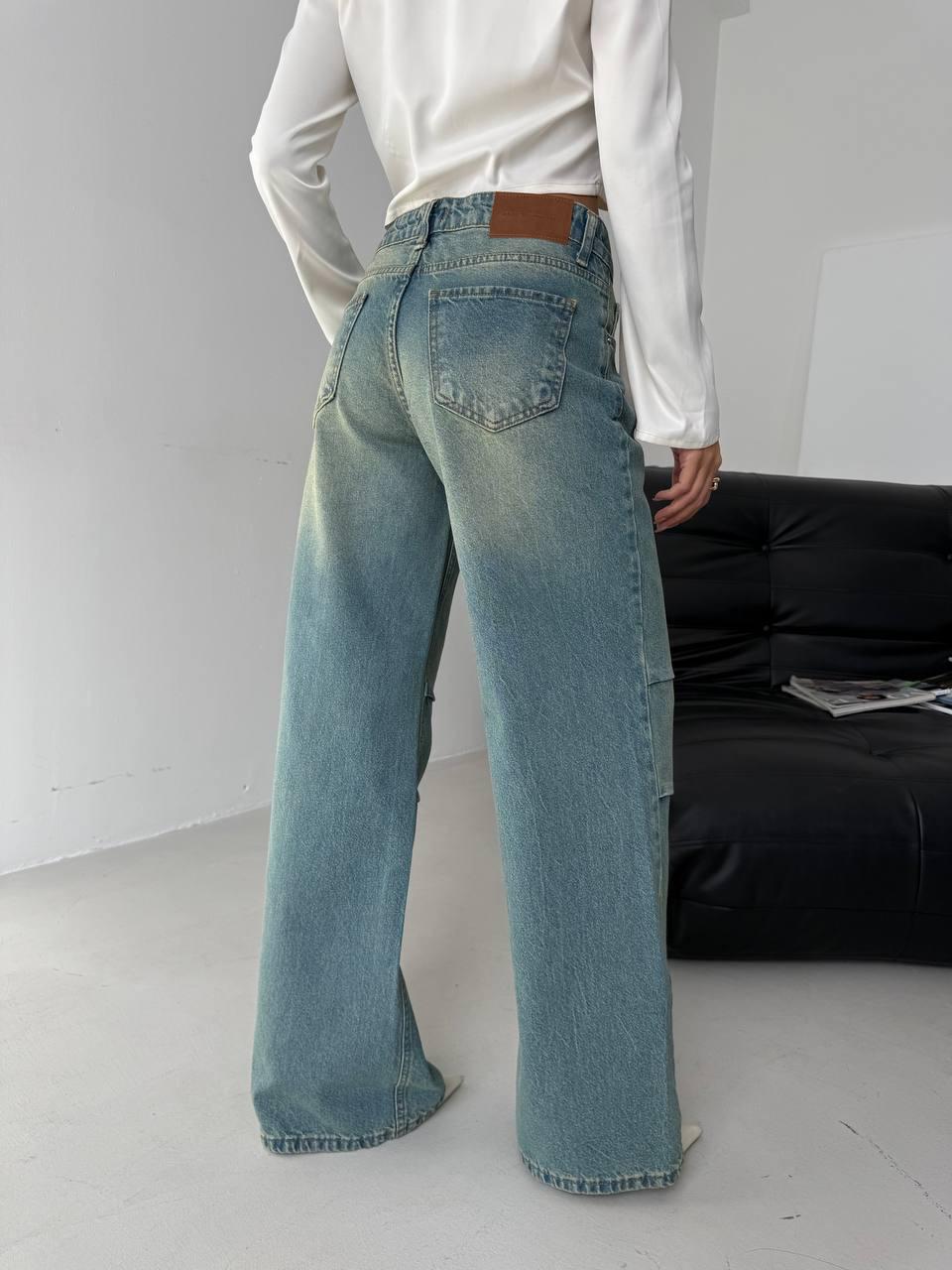 Jeans a Gamba Larga con Cuciture a Pannelli