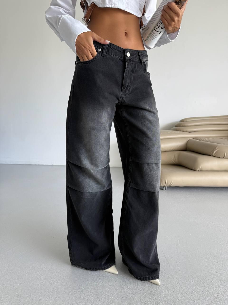 Jeans a Gamba Larga con Cuciture a Pannelli